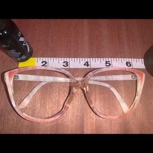 Vintage pink and white glasses frames